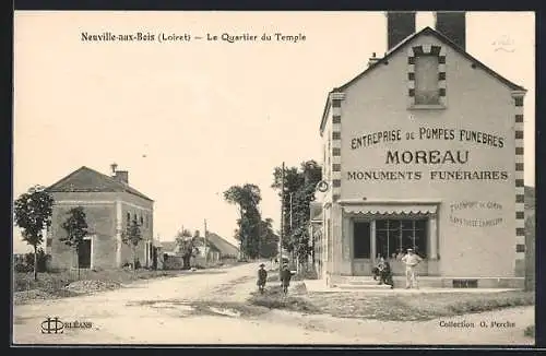 AK Neuville-aux-Bois, Le Quartier du Temple, Monumets Funéraires Moreau