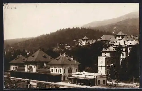 AK Sinaia, Vedere spre Gara, Teilansicht mit Bahnhof