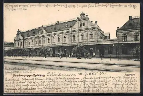 AK Schönbrunn, Bahnsteig des Bahnhof