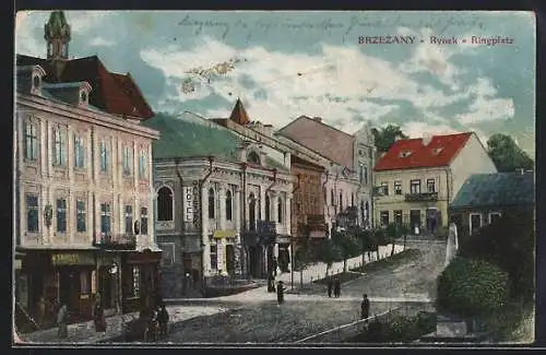 AK Brzezany-Bereschany, Ringplatz, Hotel Galicyski