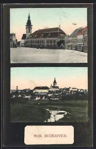 AK Mor. Budejovice, Marktplatz, Ortsansicht