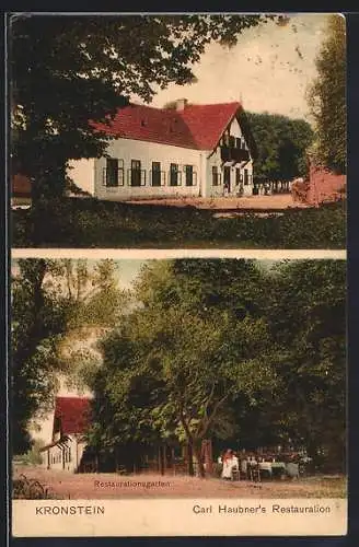 AK Sieghartskirchen, Kronstein, Carl Haubner`s Restaurant mit Gartenwirtschaft