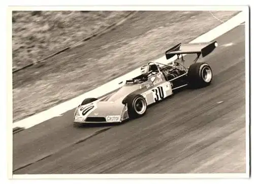 Fotografie Auto Rennwagen Startnummer 30, Rennfahrer David Morgan beim Formel 2 Rennen Nürburgring 1972