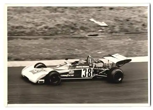 Fotografie Auto Rennwagen Startnummer 38, Silvio Moser beim Formel 2 Rennen Nürburgring 1972