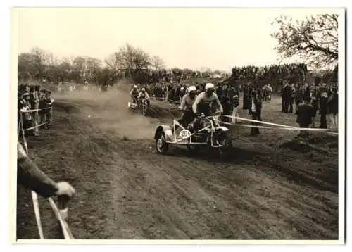 Fotografie Motorrad BMW GS, Motocross, Geländerennen, Rennmotorrad mit Seitenwagen Startnummer 204