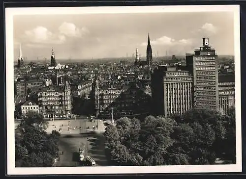 AK Hamburg-Neustadt, Karl-Muck-Platz mit Blick auf die Stadt