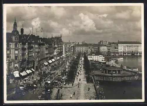 AK Hamburg-Neustadt, Geschäftiges Treiben auf dem Jungfernstieg