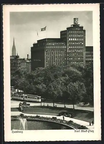 AK Hamburg-Neustadt, Strassenbahn am Karl-Muck-Platz