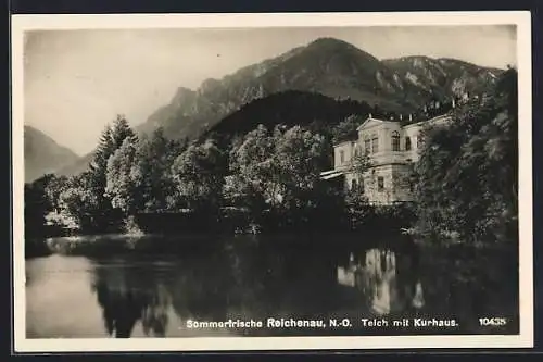 AK Reichenau /N.-O., Teich mit Kurhaus