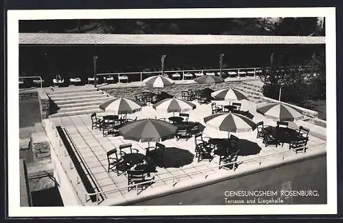 AK Rosenburg, Genesungsheim, Terrasse und Liegehalle