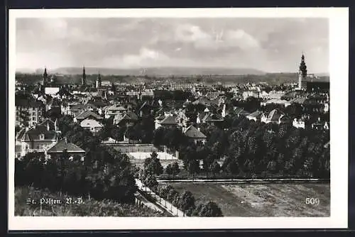 AK St. Pölten, Ortsansicht mit Kirchen