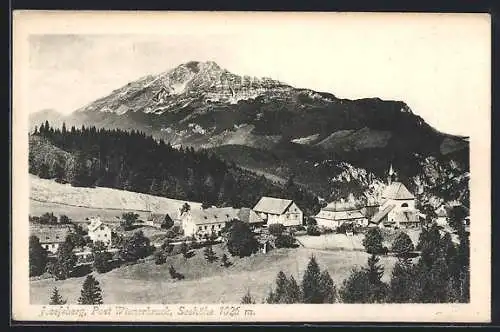 AK Josefsberg /Wienerbruck, Ortsansicht mit Bergspitze