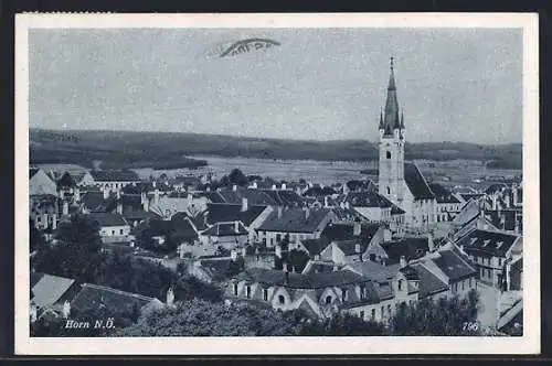 AK Horn /N. Ö., Ortsansicht mit Kirche aus der Vogelschau