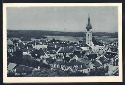 AK Horn /N. Ö., Ortsansicht mit Kirche aus der Vogelschau