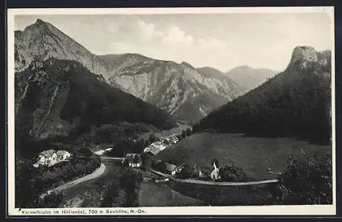 AK Kaiserbrunn im Höllental, Fernansicht des Ortes