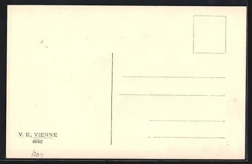 Künstler-AK V.K., Vienne Nr.: 4012, Mädchen mit Dackel und Lamm