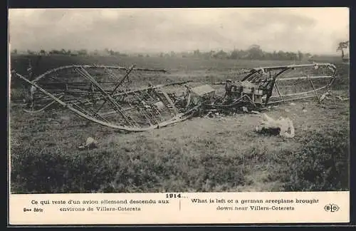 AK Reste eines deutschen Flugzeuges