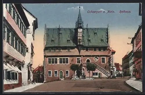 AK Ochsenfurt a. Main, Blick auf das Rathaus