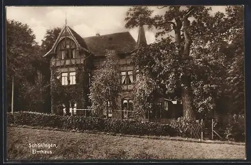 AK Schöningen, Gasthaus Elmhaus mit Garten