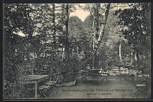 AK Hötensleben, Gesellschaftsgarten und Gasthaus des Fährturms, Bes. O. Heyer