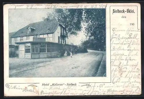 AK Sielbeck-Uklei, Hotel Kellersee-Sielbeck von der Strasse aus