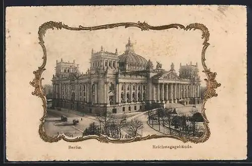 AK Berlin-Tiergarten, Blick auf das Reichstagsgebäude