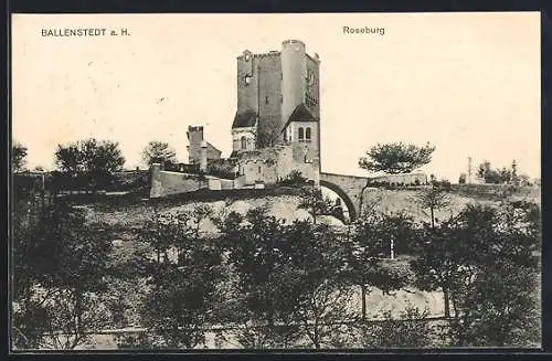 AK Ballenstedt a. H., Blick auf die Roseburg