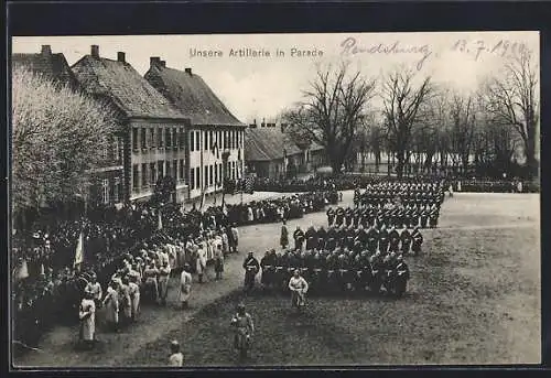 AK Rendsburg, Unsere Artillerie in Parade