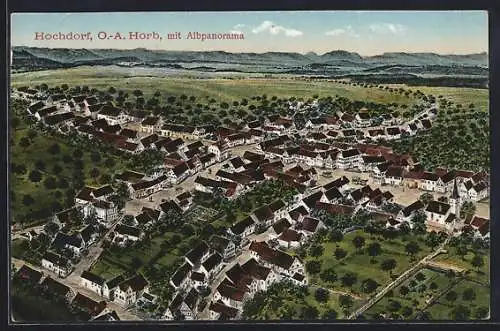 AK Hochdorf / Horb, Ansicht mit Albpanorama