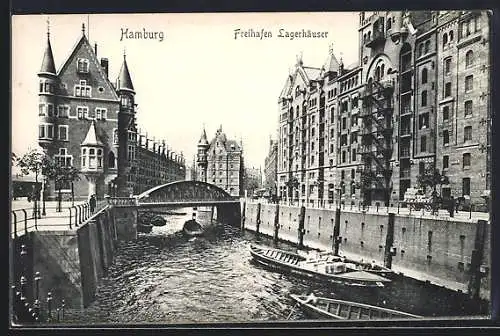 AK Hamburg, Freihafen Lagerhäuser