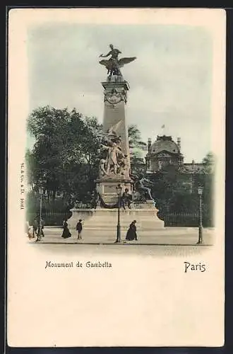 AK Paris, Monument de Gambetta