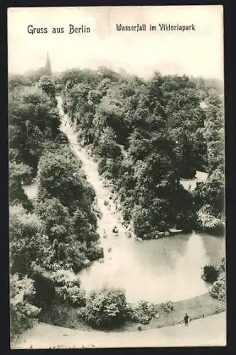 AK Berlin-Kreuzberg, Wasserfall im Viktoriapark