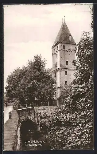 AK Ulm a. d. Donau, Blick zum Metzgerturm