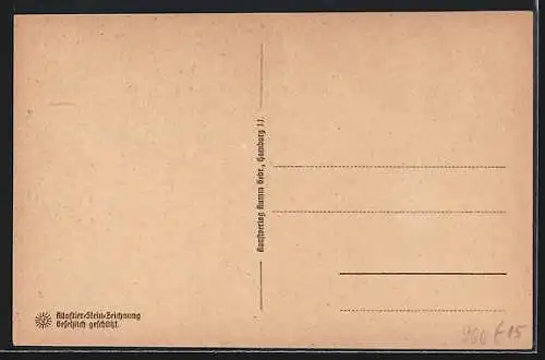 Steindruck-AK Niedersachsen, Bauernhaus mit Hühnern, Schweinen, Säge