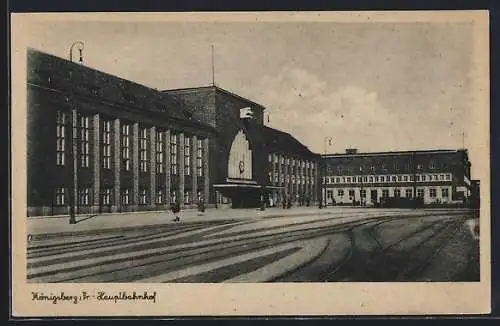 AK Königsberg i. Pr., am Hauptbahnhof