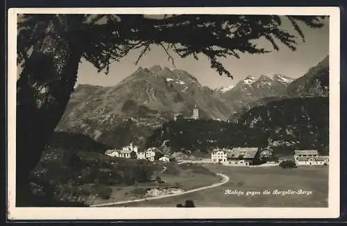 AK Maloja, Ansicht gegen die Bergeller-Berge