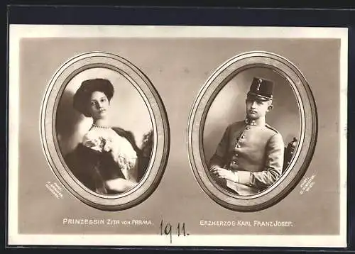 AK Erzherzog Karl Franz Josef von Österreich & Prinzessin Zita von Parma