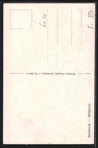 Künstler-AK E.F. Hofecker: Innsbruck, Hofgasse mit Geschäften