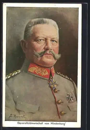 Künstler-AK Generalfeldmarschall Paul von Hindenburg, Portrait