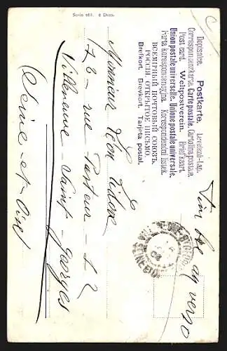 Künstler-AK August Müller - München: Jagdhund und Pferd