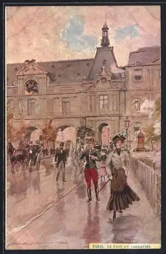 Künstler-AK Georges Stein: Paris, le pont du carrousel