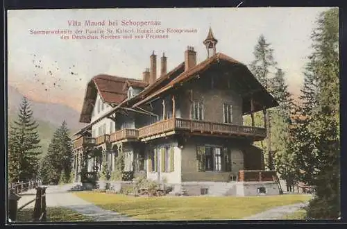 AK Schoppernau, Villa Maund, Sommerwohnsitz des deutschen Kronprinzen