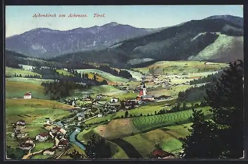 AK Achenkirch am Achensee, Ortsansicht aus der Vogelschau