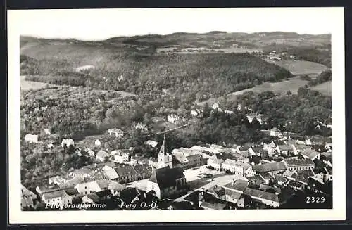 AK Perg, Teilansicht mit Blick ins Land, Fliegeraufnahme