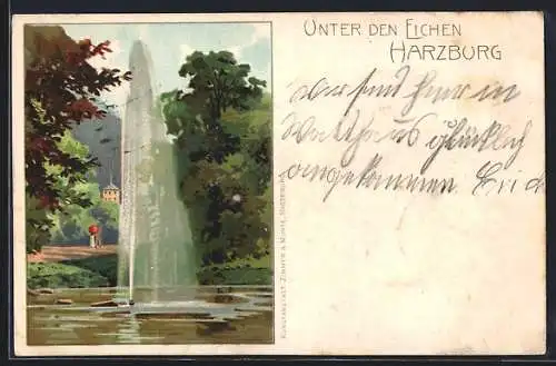Lithographie Harzburg, Unter den Eichen