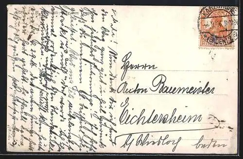 Künstler-AK Hermann Rüdisühli: Weg zum Tempel, Bäume in Herbstfarben