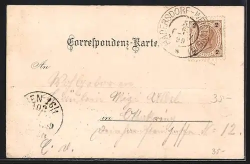Lithographie Wien-Hadersdorf, Laudonschloss, Türkensteine