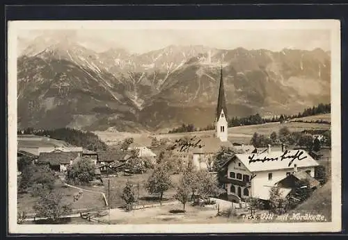 AK Innsbruck, Vill, Gasthaus mit Kirche und Nordkette