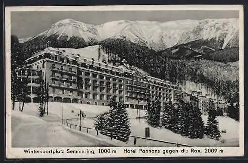 AK Semmering, Hotel Panhans gegen die Rax