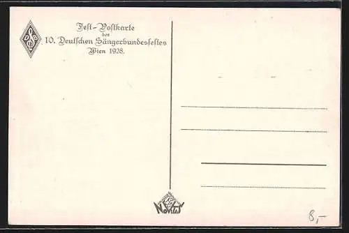 AK Wien, 10. Deutsches Sängerbundesfest 1928, Franz Schubert, der Lindenbaum